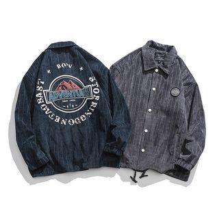 Mountain Print Corduroy Shirt Jacket