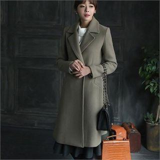 A-line Wool Blend Coat