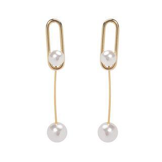 Faux Pearl Sterling Silver Earring 1 Pair - 925 Silver - As Shown In Figure - One Size