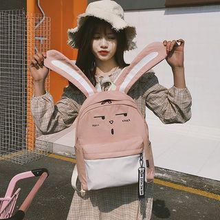 Cat Embroidered Canvas Backpack
