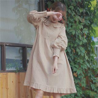 Collared Long Sleeve Midi Dress