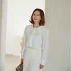 Lace-collar Plain/stripe/gingham Blouse