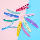 Set Of 10: Alloy Hair Clip Purple & Blue & Pink - One Size
