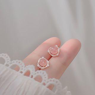925 Sterling Silver Gemstone Earring 1 Pair - Silver - One Size
