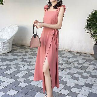 Ruffle-strap A-line Dress