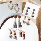 Houndstooth Print Alloy Dangle Earring (various Designs)