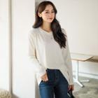 Plus Size Round-neck Ribbed T-shirt