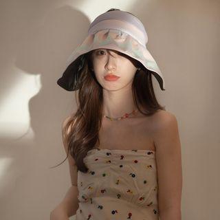 Tie-dyed Shirred Visor Hat