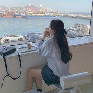 Striped Cotton Boxy Shirt