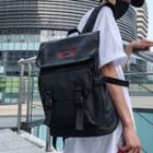 Chinese Character Embroidered Buckled Backpack