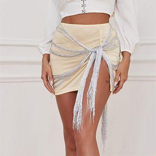 Tie-side Pencil Skirt