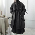 Belt-accent Single-breasted Long Coat
