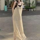 Sleeveless Knit Midi Dress Almond - One Size