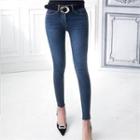 Frayed Washed Skinny Jeans