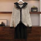 Fluffy Button-up Jacket / Dress / Set