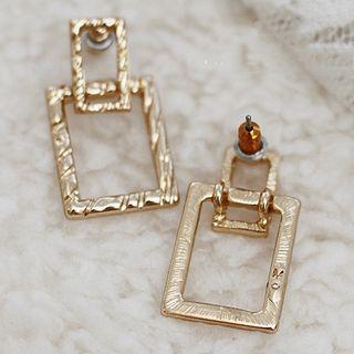 Alloy Rectangle Dangle Earring 1 Pair - Ear Studs - One Size