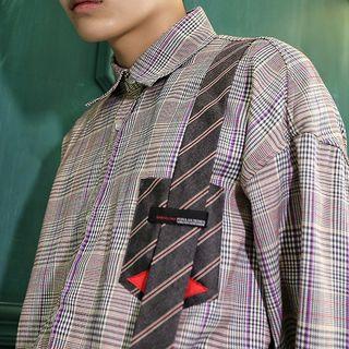 Tie-applique Plaid Shirt
