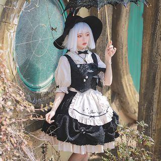 Wide Strap Lettering Star Applique A-line Lolita Dress