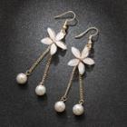 Flower Faux Pearl Drop Earring 1 Pair - As Shown In Figure - One Size