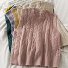 Plain Cable-knit Vest In 8 Colors