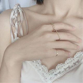 Set Of 4: Alloy Ring (assorted Designs) Ring - One Size
