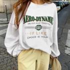 Letter M Lange Oversize Sweatshirt Melange White - One Size