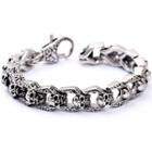 Stainless Steel Skull Chunky Chain Bracelet As Shown In Figure - One Size