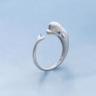 Cz Sterling Silver Dolphin Ring