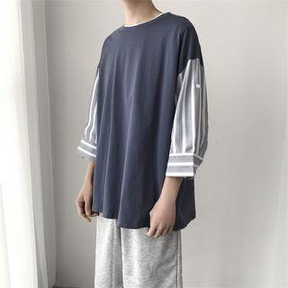 Patchwork Tab-sleeved T-shirt
