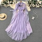 Long-sleeve Plain Maxi Smock Dress