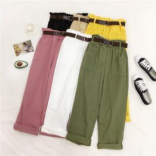 High-waist Roll Up Cargo Pants