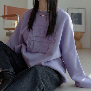 Fleece-lined Patch Oversize Pullover