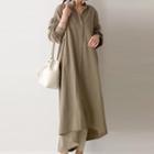 Maxi Shirtdress Khaki - One Size