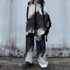 Set: Long-sleeve Tie-dye Shirt + Wide-leg Pants