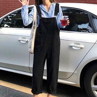 Plain Strappy Cropped Jumpsuit