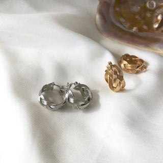 Alloy Faux Woven Hoop Earring