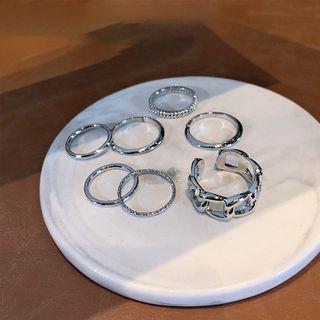 Alloy Ring (assorted Designs) Silver - One Size