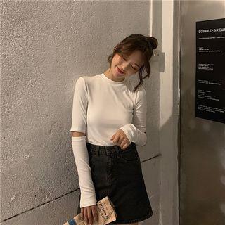 Cutout-elbow Knit Top
