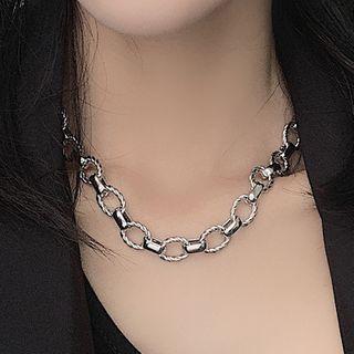 Chunky Alloy Necklace As Shown In Figure - One Size
