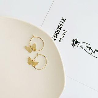 Butterfly Drop Earring 3275 - 1 Pair - Gold - One Size