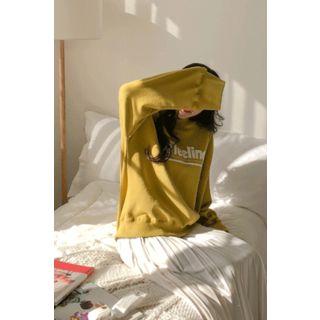 Letter Print Wide-sleeve Sweatshirt