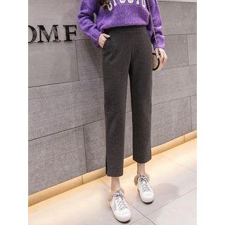 Slit Cropped Straight Fit Pants
