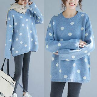 Polka Dot Sweater Blue - One Size