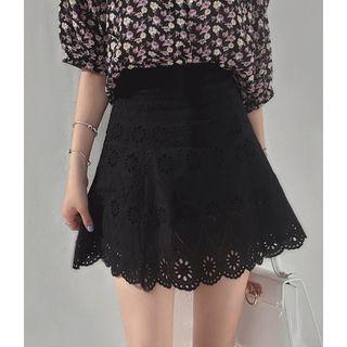 Inset Shorts Eyelet-lace Skirt