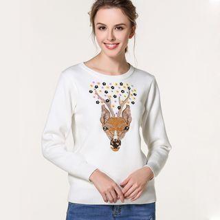 Beaded Embroidery Sweater