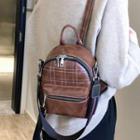 Plaid Faux Leather Mini Backpack