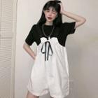 Short-sleeve T-shirt / Wide-leg Jumper Shorts / Set