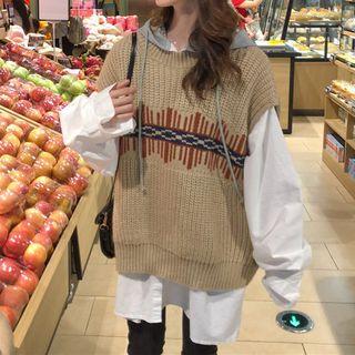 Oversized Shirt / Chunky Knit Vest