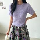 Padded-shoulder Boucle Top