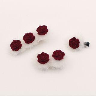 Flower Fluffy Hair Clip / Hair Claw